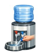 ウォータサーバーの水を注ぐ