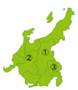 中部エリア観光地図